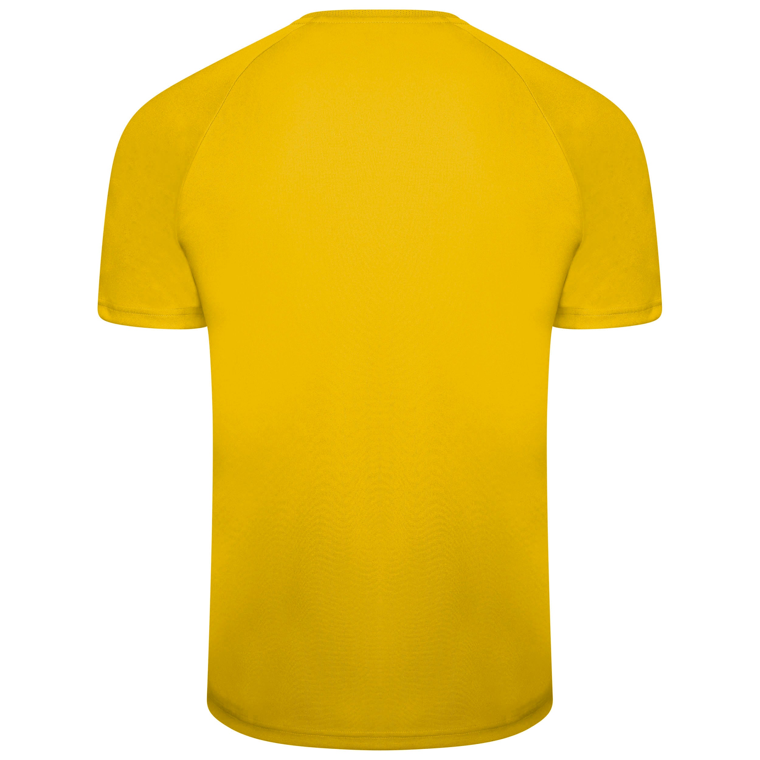 back of Puma Team Liga Striped Short Sleeve Shirt in cyber yellow and black