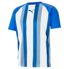 Puma Team Liga Striped Short Sleeve Shirt in electric blue lemonade and white