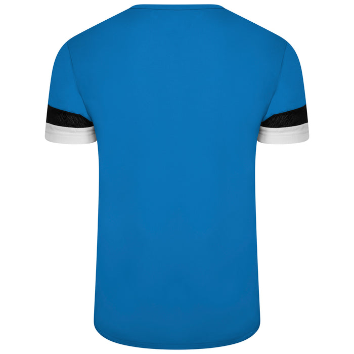 Puma Team Rise Short Sleeve Shirt in Electric Blue Lemonade/Black/White