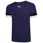 Puma Team Rise Short Sleeve Shirt in Peacoat-Black-White front