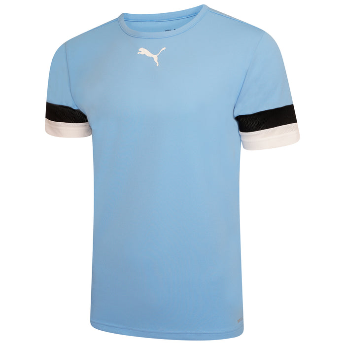 Puma Team Rise Short Sleeve Shirt in Team Light Blue/Black/White