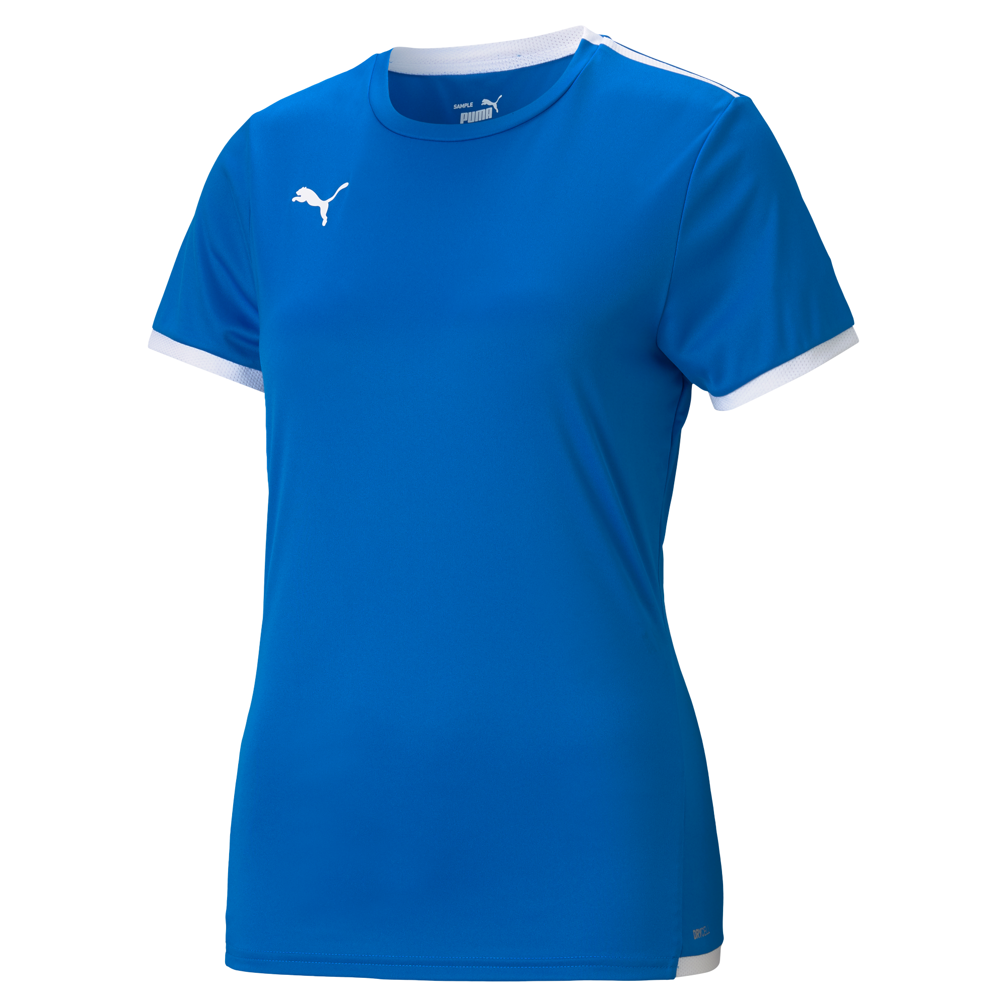 Puma Team Liga 25 Short Sleeve Shirt Womens in electric blue lemonade