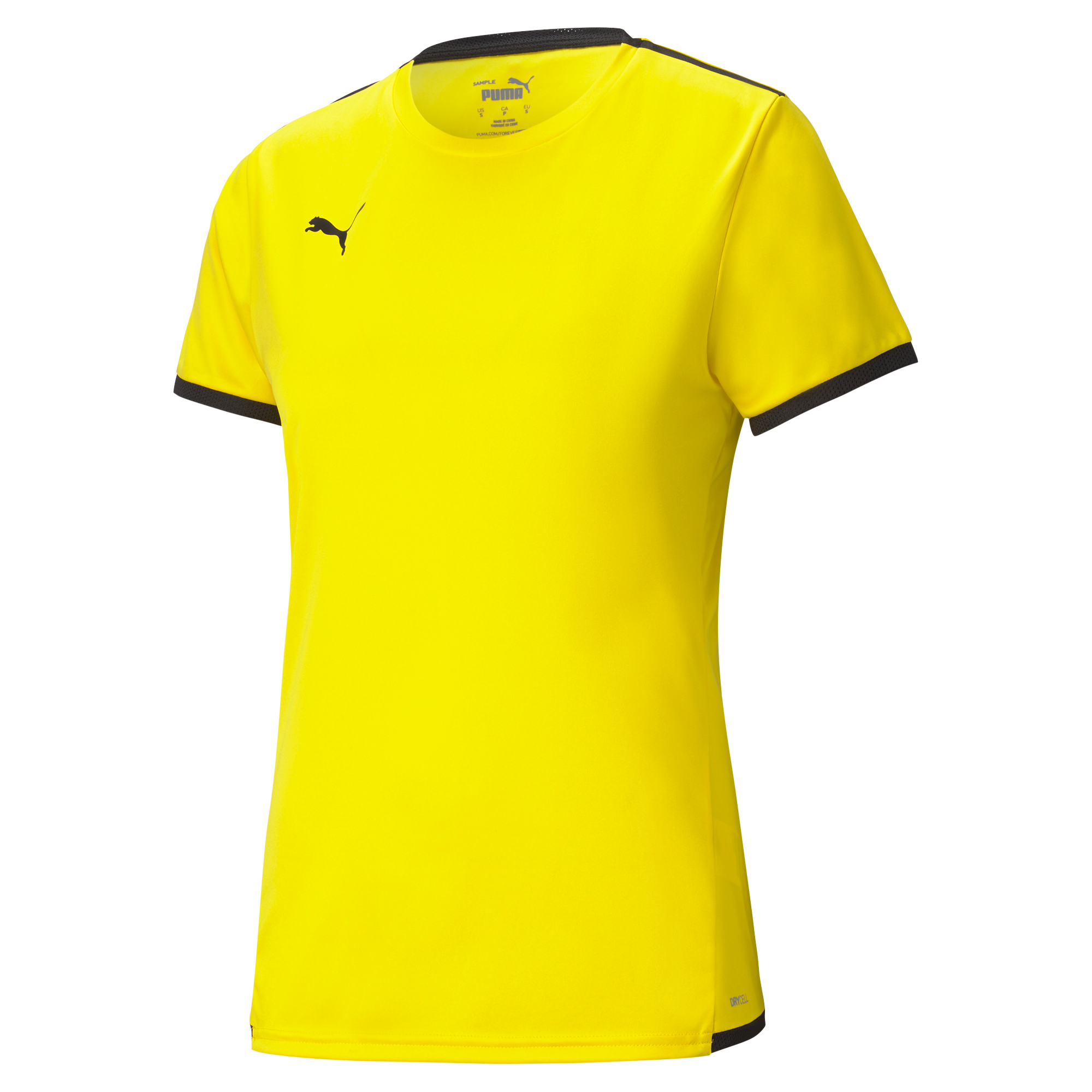 Puma Team Liga 25 Short Sleeve Shirt Womens in cyber yellow