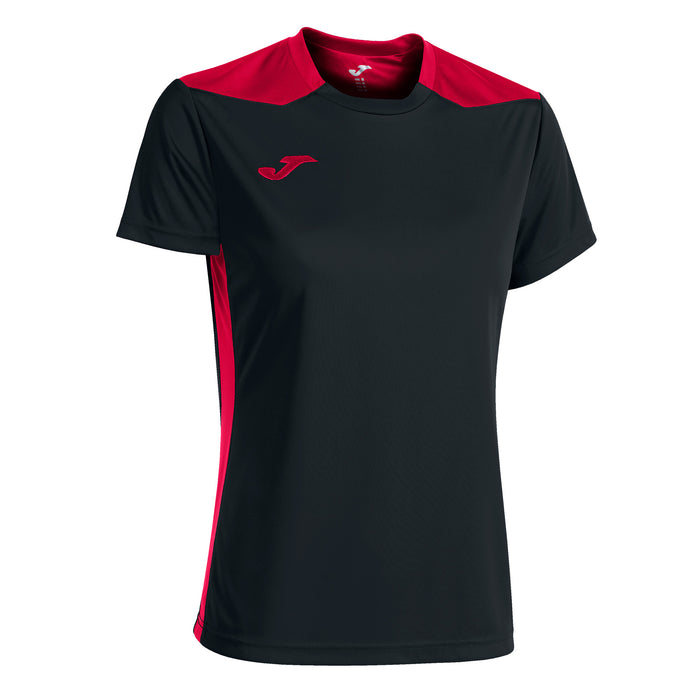 Joma Championship VI Short Sleeve Shirt Women's in Black/Red