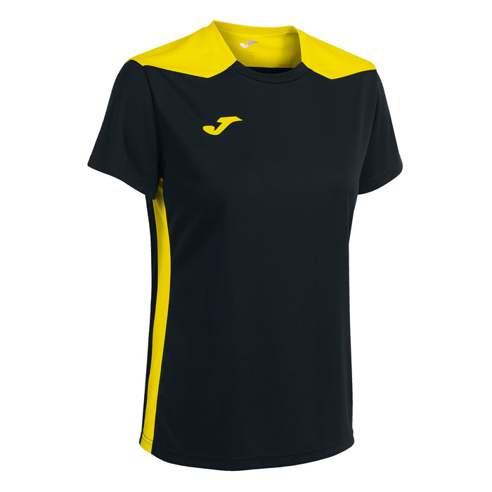 Joma Championship VI Short Sleeve Shirt Women's in Black/Yellow