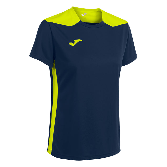 Joma Championship VI Short Sleeve Shirt Women's in Navy/Fluor Yellow