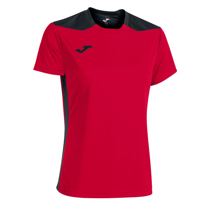 Joma Championship VI Short Sleeve Shirt Women's in Red/Black
