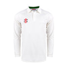 Gray Nicolls Pro Performance V2 Long Sleeve Cricket Shirt in ivory/green