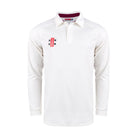 Gray Nicolls Pro Performance V2 Long Sleeve Cricket Shirt in ivory/maroon