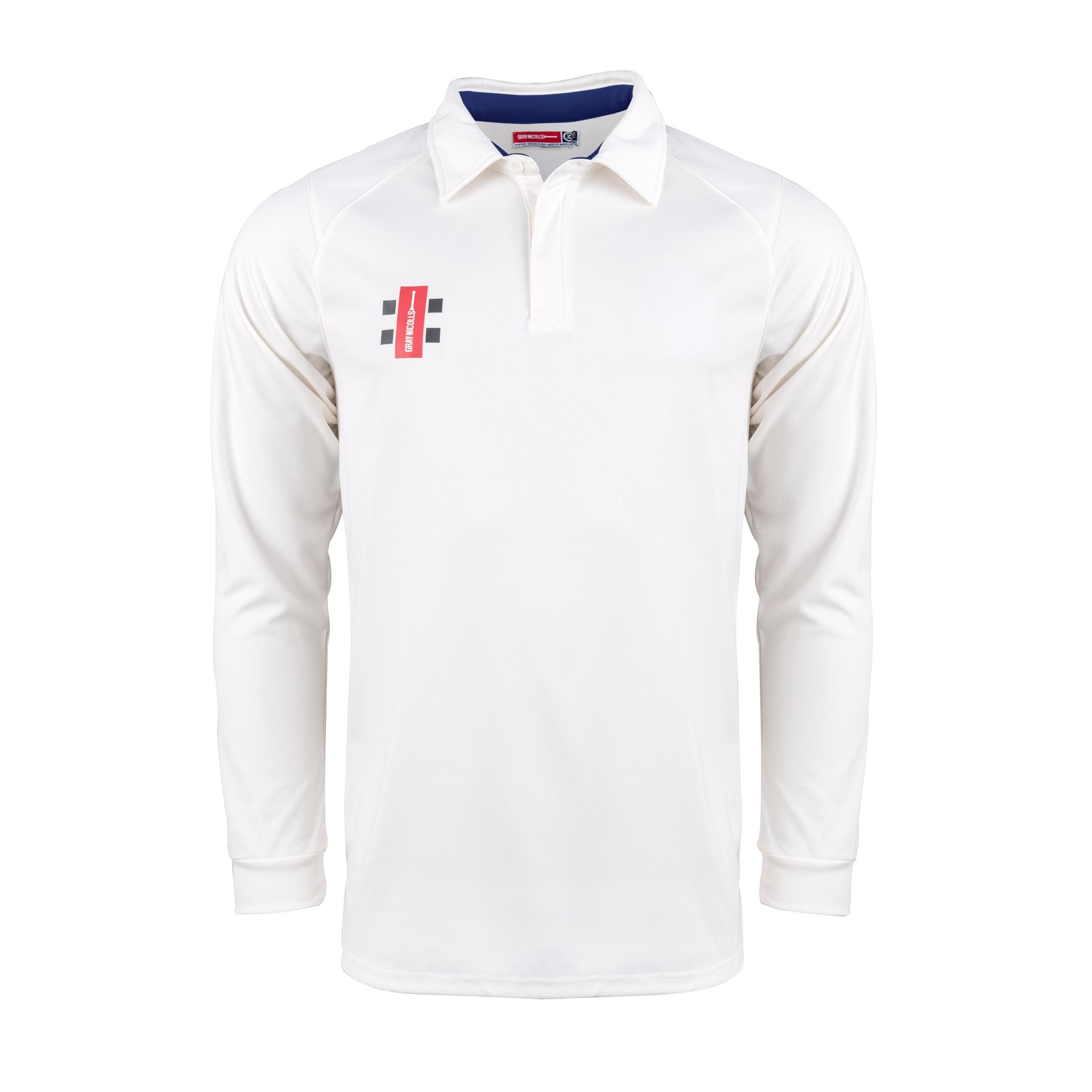 Gray Nicolls Pro Performance V2 Long Sleeve Cricket Shirt in ivory/navy