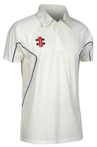 Gray Nicolls Storm Short Sleeve Cricket Shirt in ivory/navy