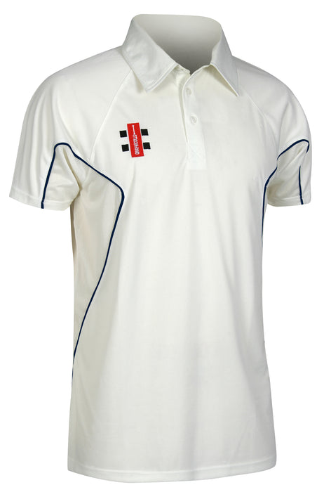 Gray Nicolls Storm Short Sleeve Cricket Shirt in ivory/navy