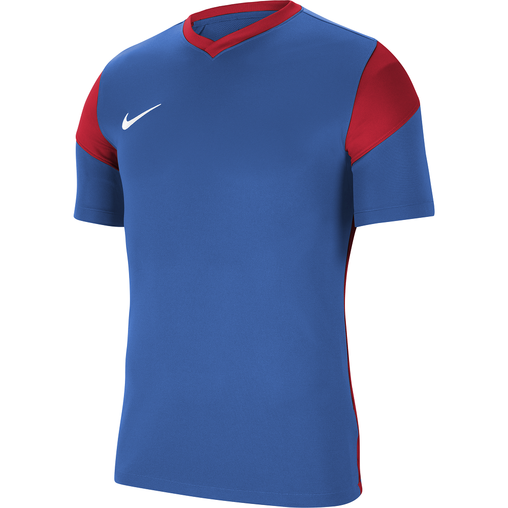 Nike Park Derby III Shirt Short Sleeve in Royal Blue/University Red/White