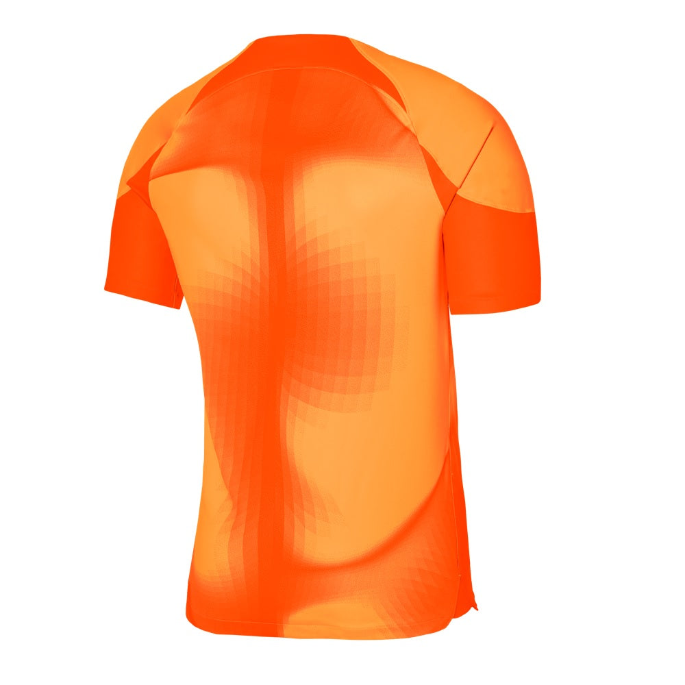 back of Nike Gardien IV Goalkeeper Jersey Short Sleeve in safety orange