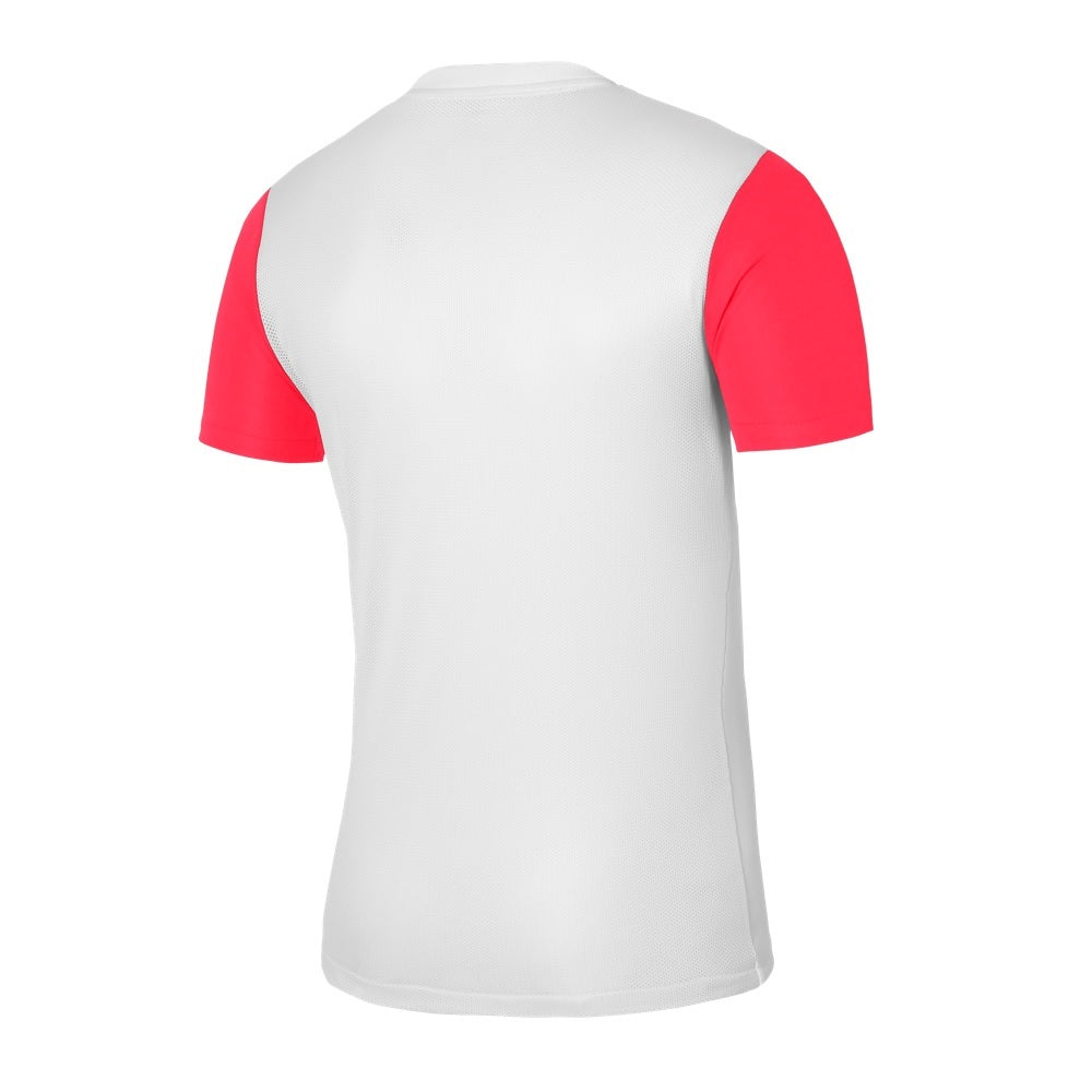 back of Nike Dri-Fit Tiempo Premiere II Jersey Short Sleeve in white/vivid pink