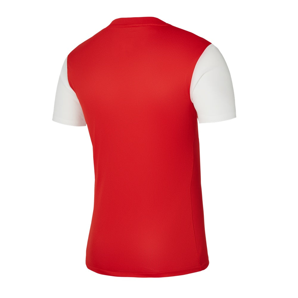 back of Nike Dri-Fit Tiempo Premiere II Jersey Short Sleeve in university red/white