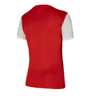 back of Nike Dri-Fit Tiempo Premiere II Jersey Short Sleeve Women's in university red/white