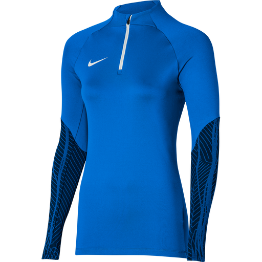 Nike Dri FIT Strike 23 1/4 Zip Women's Drill Top in royal blue and obsidian