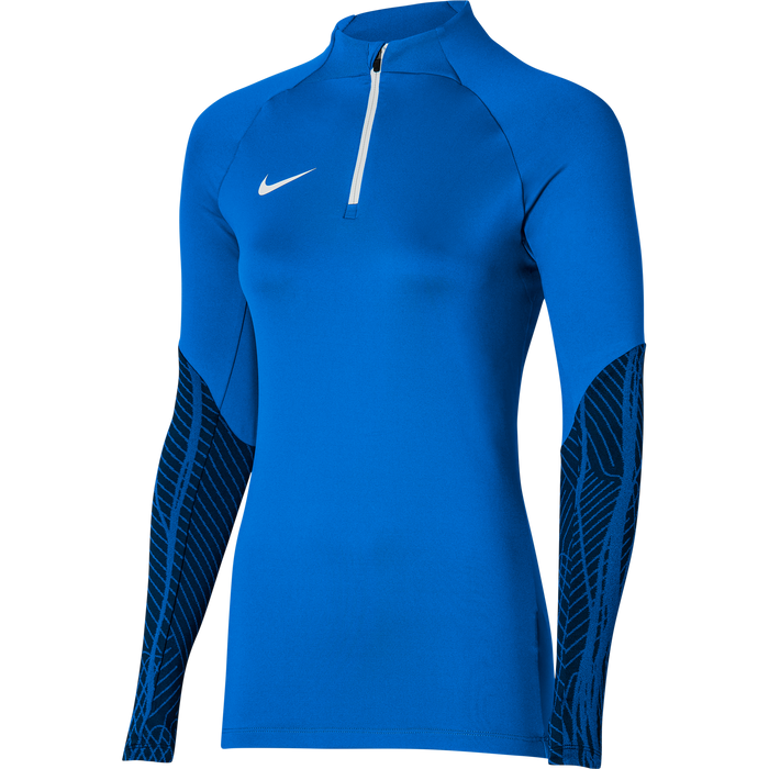 Nike Dri FIT Strike 23 1/4 Zip Women's Drill Top in royal blue and obsidian