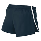 back of Nike Team Fast 2 inch Short in obsidian