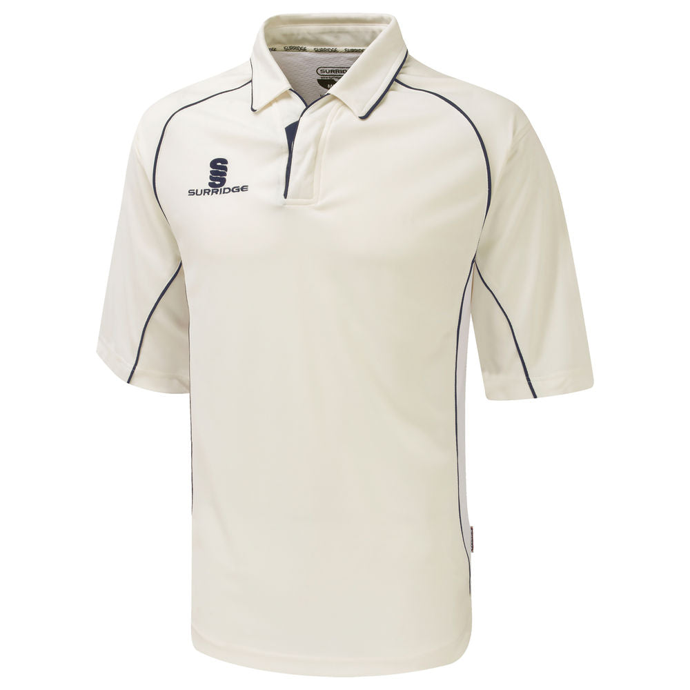 Surridge Sport 3/4 Sleeve Cricket Shirt in navy/white