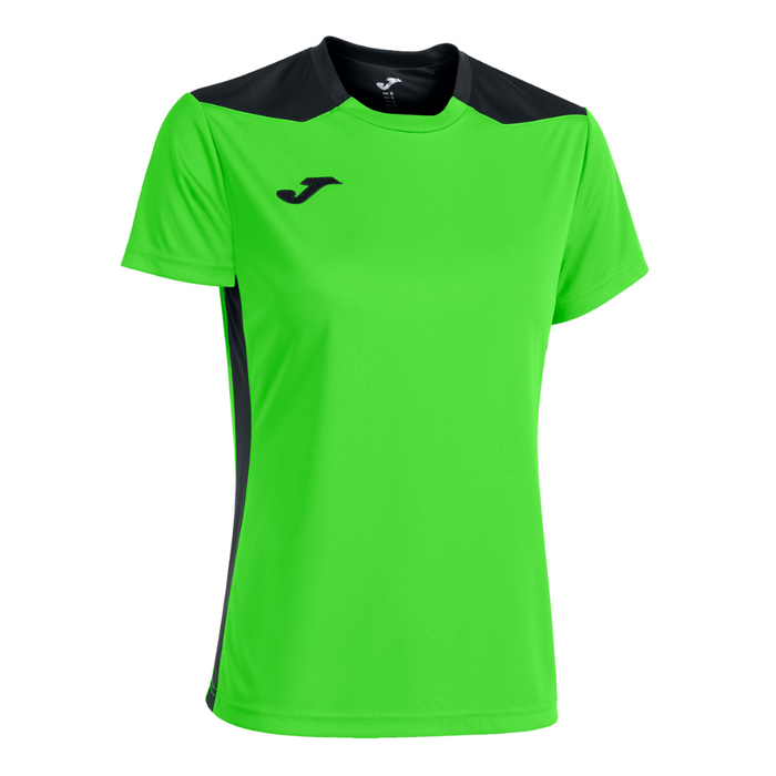 Joma Championship VI Short Sleeve Shirt Women's in Fluor Green/Black