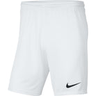 Nike Dri FIT Park III Short in White/Black
