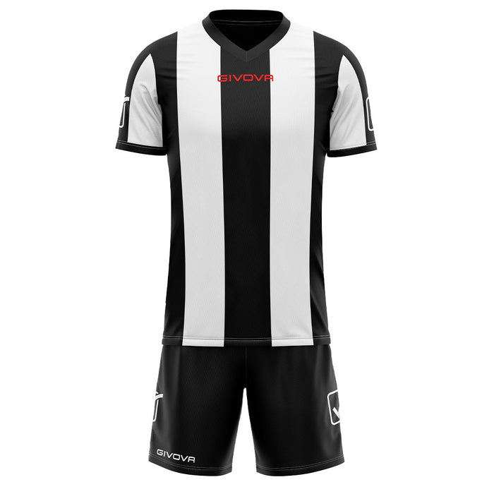 Givova Kit Catalano Short Sleeve Shirt & Shorts Set in White/Black
