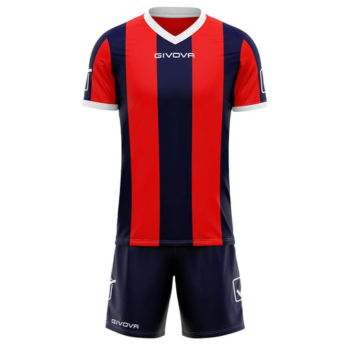 Givova Kit Catalano Short Sleeve Shirt & Shorts Set in Navy/Red