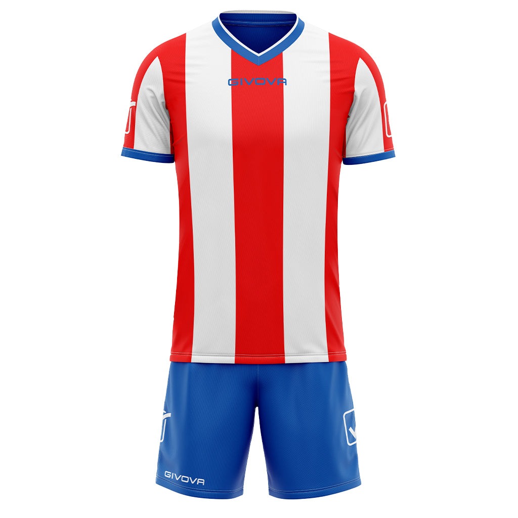 Givova Kit Catalano Short Sleeve Shirt & Shorts Set in Red/White