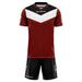 Givova Kit Campo Short Sleeve Shirt & Shorts Set in Black/Burgundy