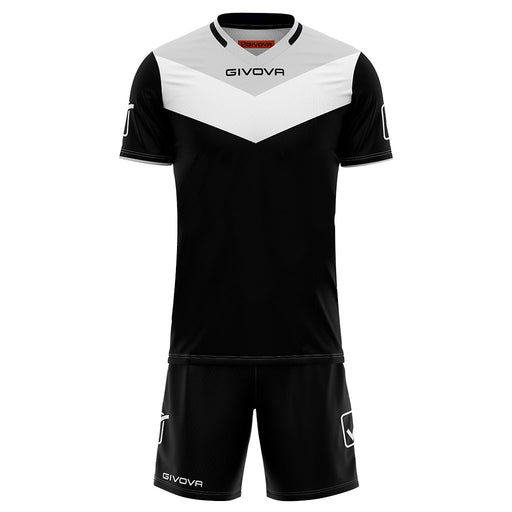 Givova Kit Campo Short Sleeve Shirt & Shorts Set in Black/Light Grey