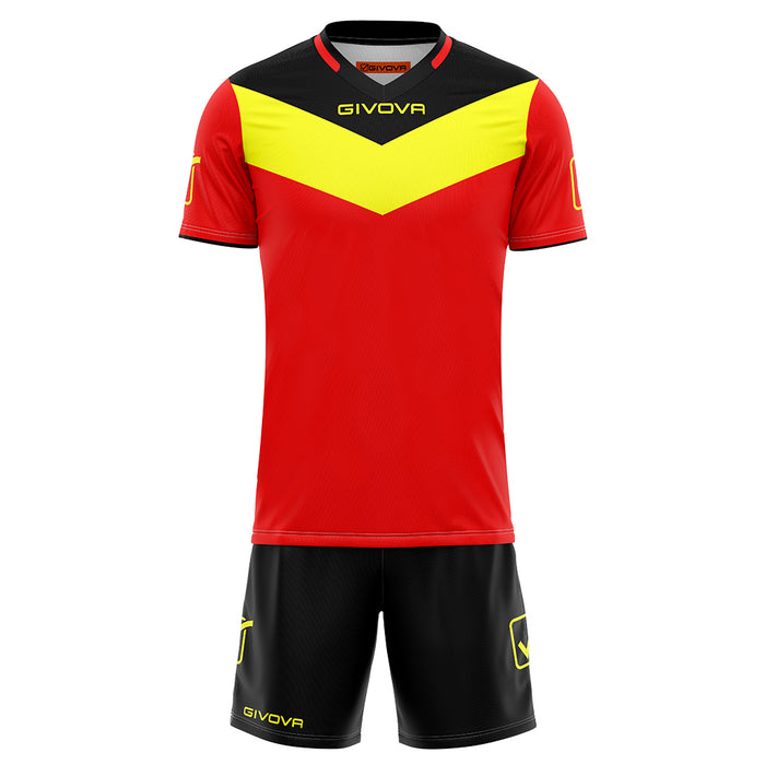 Givova Kit Campo Short Sleeve Shirt & Shorts Set in Red/Yellow