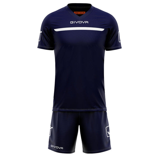 Givova Kit One Short Sleeve Shirt & Shorts Set in Navy/White