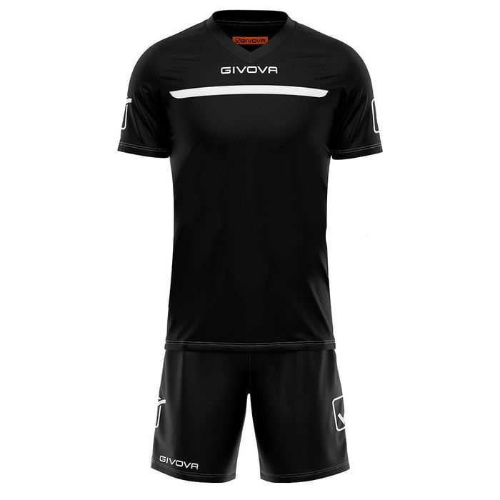 Givova Kit One Short Sleeve Shirt & Shorts Set in Black/White