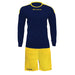Givova Kit Revolution Long Sleeve Shirt & Shorts Set in Navy/Yellow
