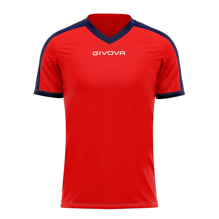 Givova Revolution Short Sleeve Shirt in Red/Navy