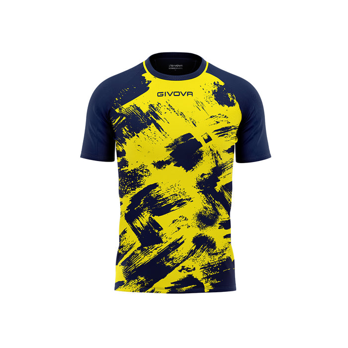 Givova Art Short Sleeve Shirt in Yellow/Blue
