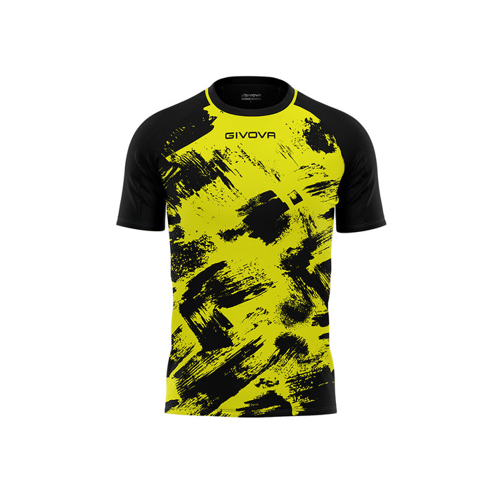 Givova Art Short Sleeve Shirt in Fluo Yellow/Black