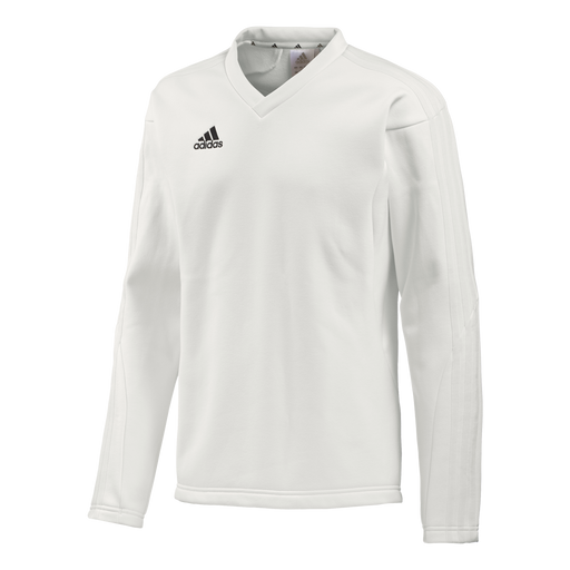 Adidas Elite Long Sleeve Cricket Sweater in white