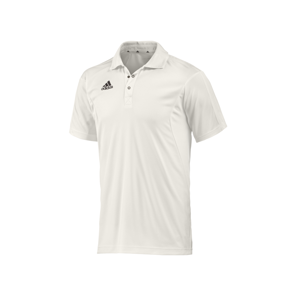 Adidas Elite Short Sleeve Cricket Shirt in white